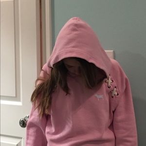 A PINK pink cropped sweatshirt